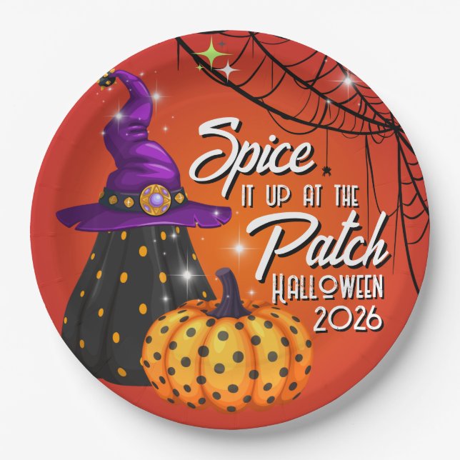Party in the Patch Halloween Lunch-Papierplatten Pappteller (Vorderseite)