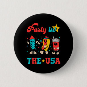 Party In The USA Hot Dog Feuerwerk Amerikanische F Button