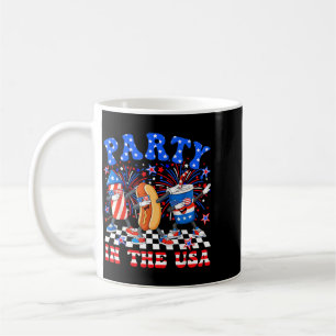 Party In The Usa Lustige Dabbing Hot Dog Feuerwerk Kaffeetasse