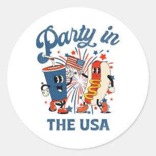 Party In The Usa-Shirt 4. Juli Unabhängigkeitstag Runder Aufkleber