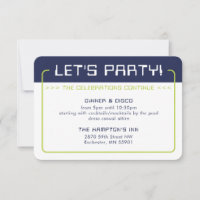 PARTY INFO INSERT modern gaming navy lime green