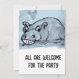 Party Invite Hippo Einladung