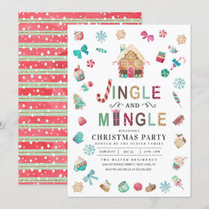 Party "Jingle and Mingle Christmas Gingerbrot" Einladung