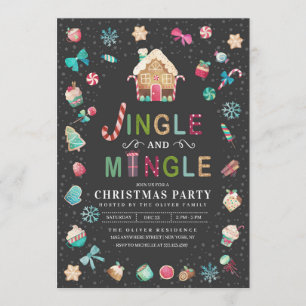 Party "Jingle and Mingle Christmas Gingerbrot" Einladung