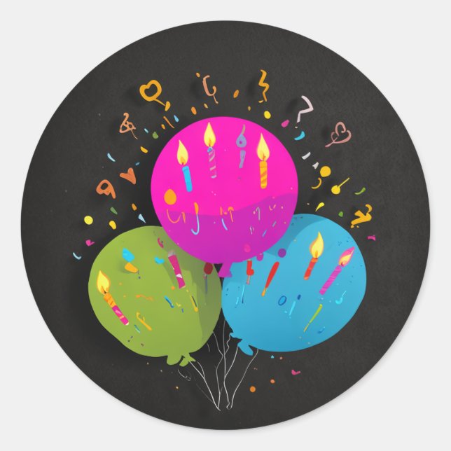 Party Jubiläum Runder Aufkleber (Vorderseite)