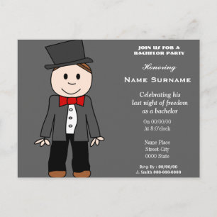 Party, Junggesellenabend, Junggesellenabend, Jungg Einladungspostkarte