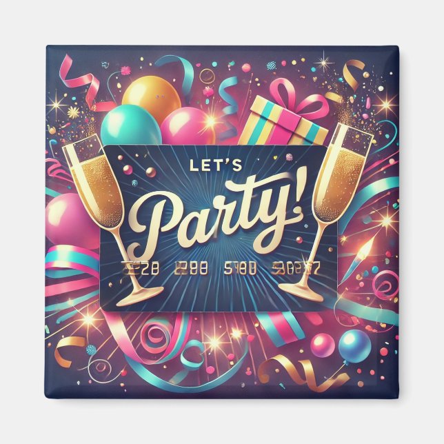 Party-Karte Magnet (Vorne)