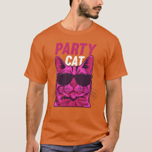 Party-Katze Lustige Katzenbesitzerin Katzenliebhab T-Shirt
