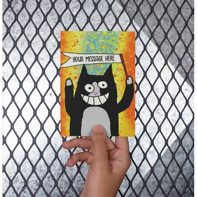 Party-Katze mit personalisierter Karte (Von Creator hochgeladen)