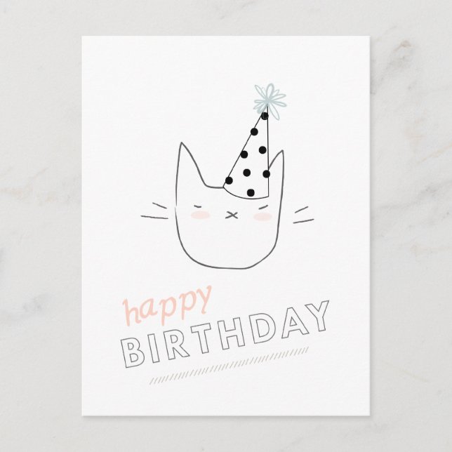 Party-Katzen-alles Gute zum Geburtstag Postkarte (Vorderseite)