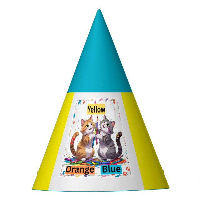 Party-Katzen-Farbklasse Partyhütchen (Vorderseite)