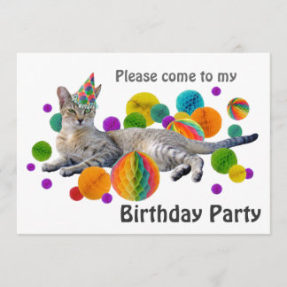 Party-Katzen-Geburtstags-Party Einladung