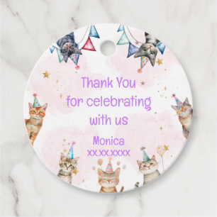 Party Katzen Meow-Kindergeburtstag vielen Dank Geschenkanhänger