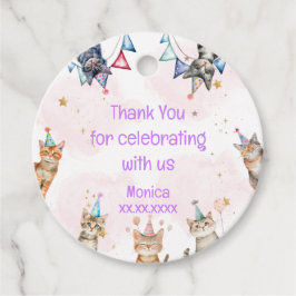 Party Katzen Meow-Kindergeburtstag vielen Dank Geschenkanhänger
