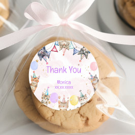 Party Katzen Meu-Kindergeburtstag Runder Aufkleber