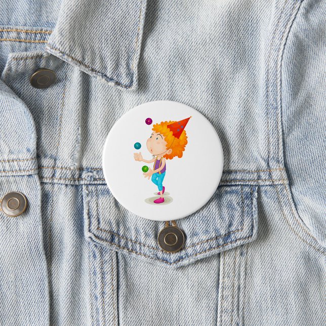 Party Kid Juggling farbenfrohe Balls Button (Von Creator hochgeladen)