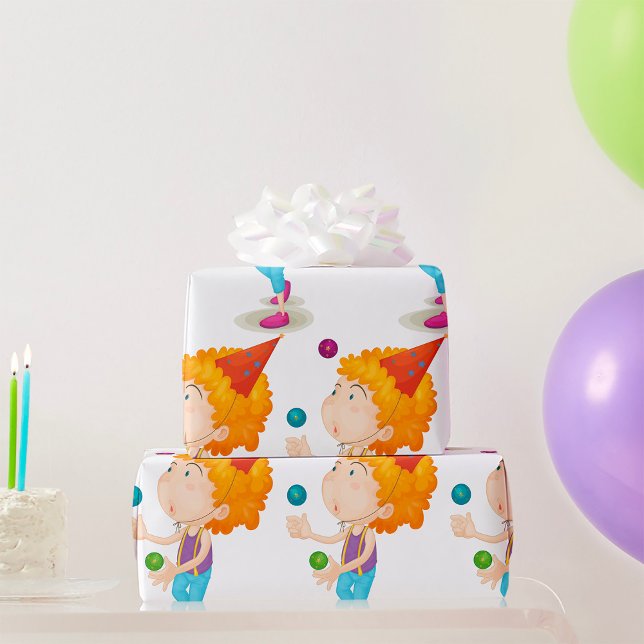 Party Kid Juggling farbenfrohe Balls Geschenkpapier (Von Creator hochgeladen)
