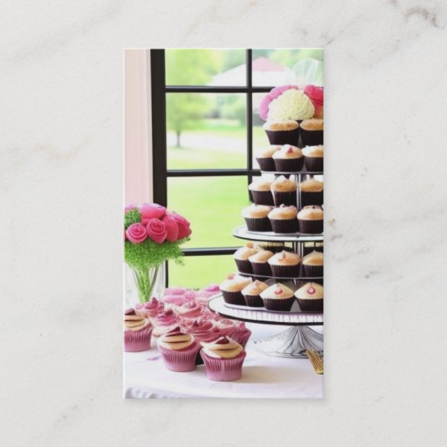 Party-Koordinator mit Cupcakes Visitenkarte (Vorderseite)