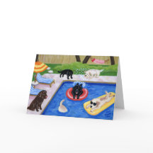 Party-Labradors-Malerei im Pool