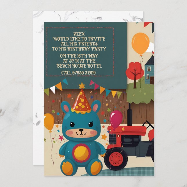 Party lädt ein einladung (Vorne/Hinten)