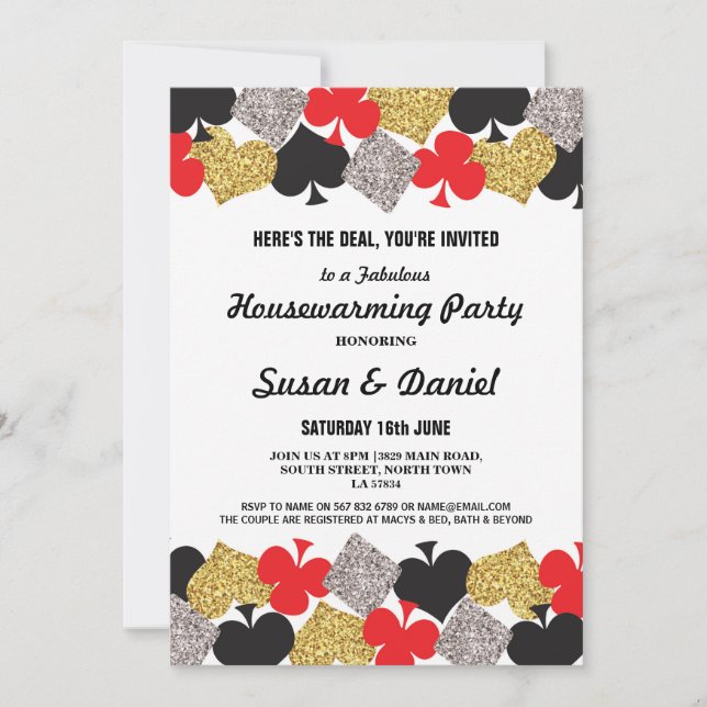 Party Las Vegas Casino Einladung (Vorderseite)