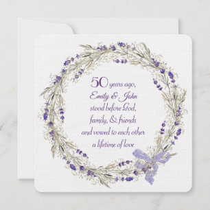 Party Lavender Wreath zum 50. Jahrestag Einladung