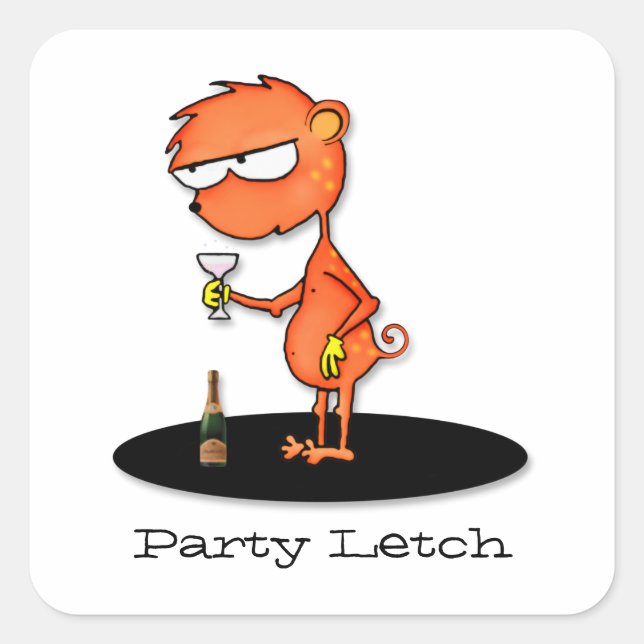 Party Letch Quadratischer Aufkleber (Vorderseite)
