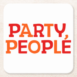 Party, Leute. Rechteckiger Pappuntersetzer