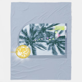 Party Lights Cocktails Diskothek Ball Palms on Blu Fleecedecke