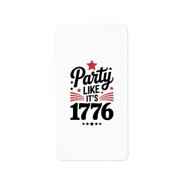 Party Like It’s 1776 | Funny 4th of July USA Tee Adressaufkleber (Vorne)