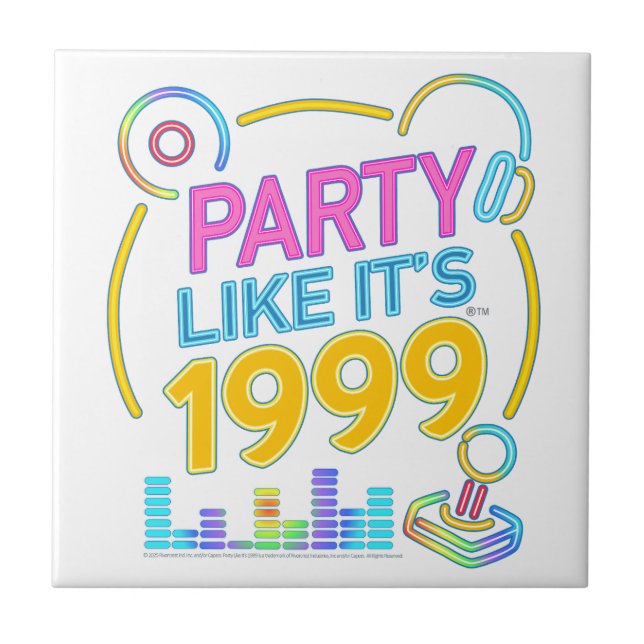Party Like It’s 1999®™ – Neon Soundtrack Fliese (Vorderseite)