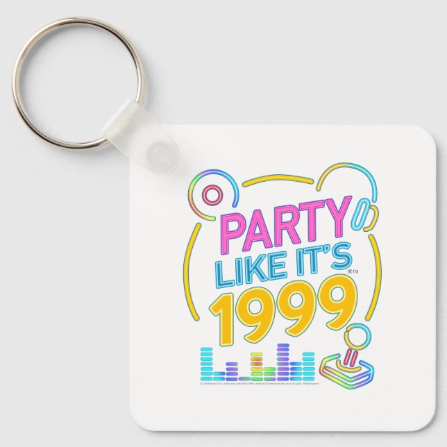 Party Like It’s 1999®™ – Neon Soundtrack  Schlüsselanhänger (Vorderseite)