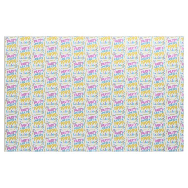 Party Like It’s 1999®™ – Neon Soundtrack Stoff (Fat Quarter (45,7 x 55,9 cm))