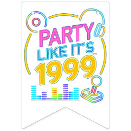 Party Like It’s 1999®™ – Neon Soundtrack Wimpelkette