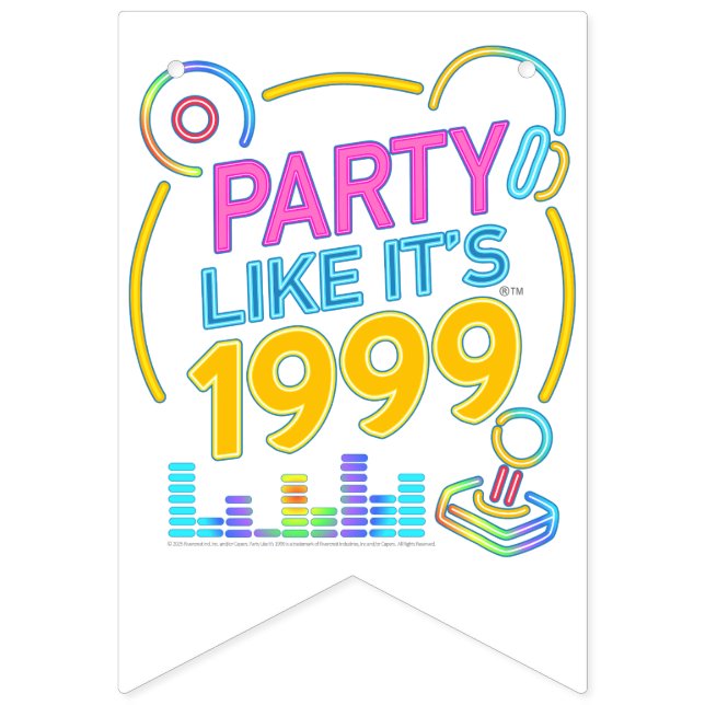 Party Like It’s 1999®™ – Neon Soundtrack Wimpelkette (Erste Fahne)