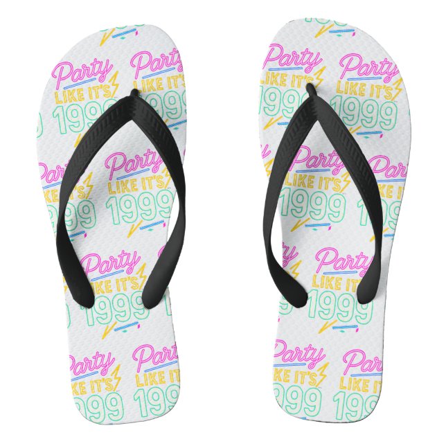 Party Like It’s 1999®™ – Neon-Spannung Flip Flops (Fußbett)