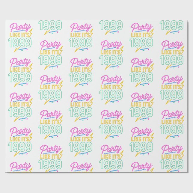 Party Like It’s 1999®™ – Neon Spannung Geschenkpapier (Flach)