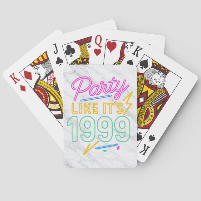Party Like It’s 1999®™ – Neon-Spannung Spielkarten (Rückseite)