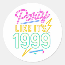 Party Like It’s 1999®™ – Neon Voltage Runder Aufkleber