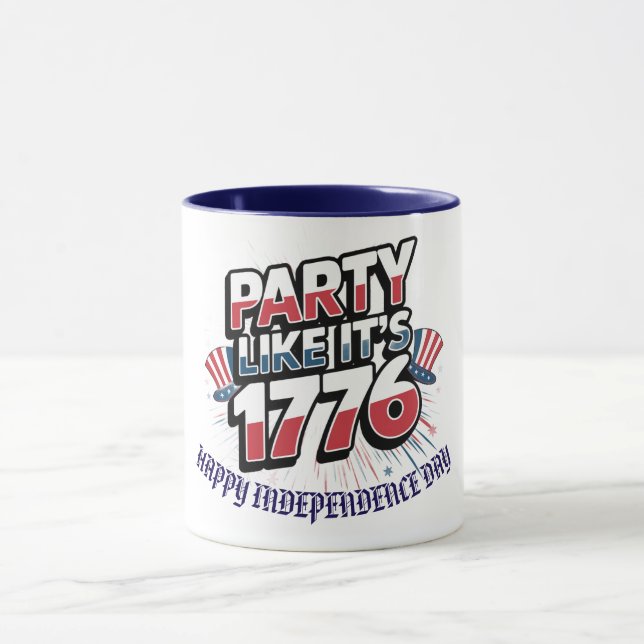 "Party like It's 1776" Patriotic Celeb Custom Tasse (Zentrum)