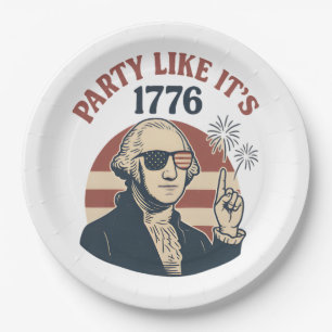Party Like It's 1776 - Retro George Washington Des Pappteller