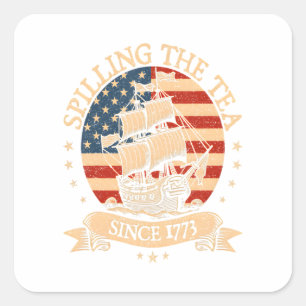 Party Like It's 1776 - Retro Patriotic Bow Quadratischer Aufkleber