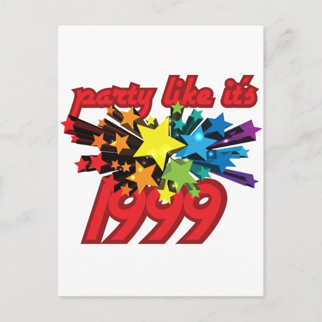 Party Like It's 1999 - Star Power Einladungspostkarte (Vorderseite)