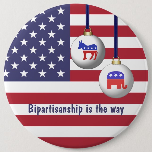 Party Lines Bipartisan Holidays Class Button (Vorderseite)