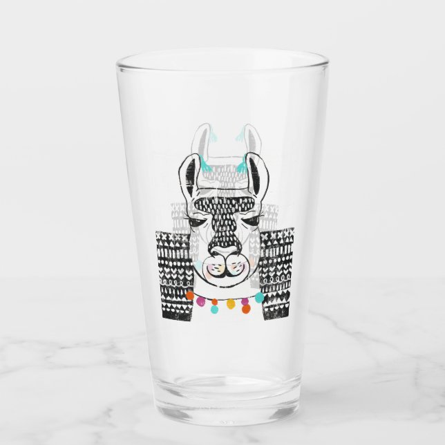 Party Llama - Portrait Glas (Vorderseite)