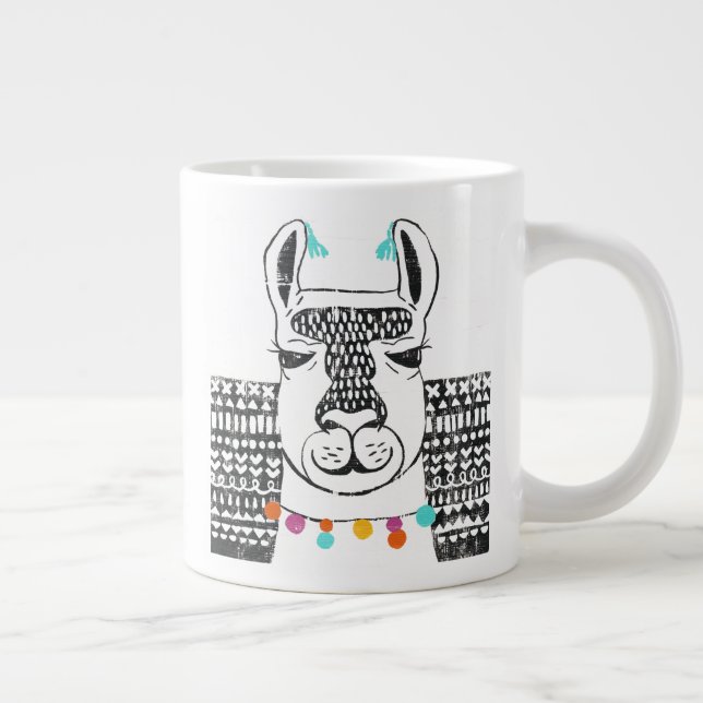 Party Llama - Portrait Jumbo-Tasse (Rechts)