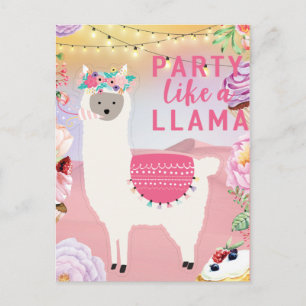 Party Llama Postkarte