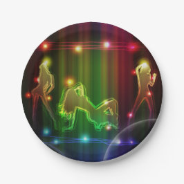 Party-Mädchen-moderne Trendy Neonlichter Pappteller