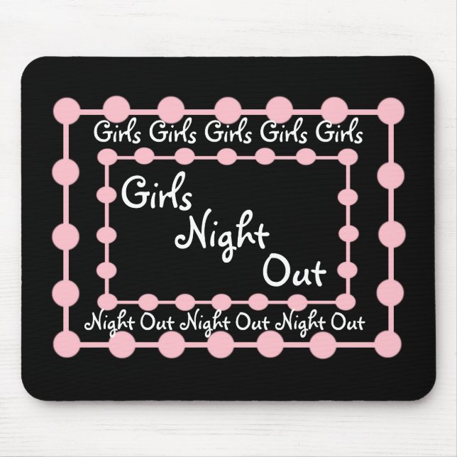 PARTY - Mädchen-Nacht heraus mit rosa Puffballs Mousepad (Vorne)