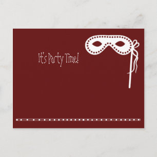 Party-Maske lädt ein Einladungspostkarte